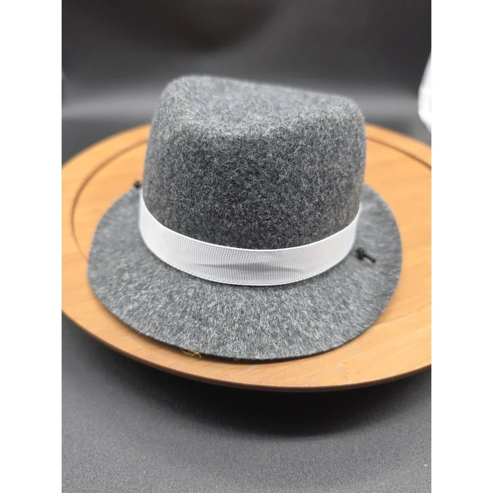 Dog Fedora Costume Hat Grey Felt For Small To Medium Sized Dog